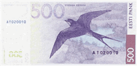 500 Estonian krooni (Reverse)