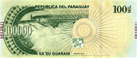 100000 Paraguayan guaranies (Reverse)