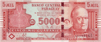 5000 Paraguayan guaranies (Obverse)